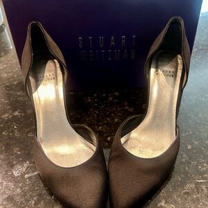 Stuart Weitzman Black Satin Heels